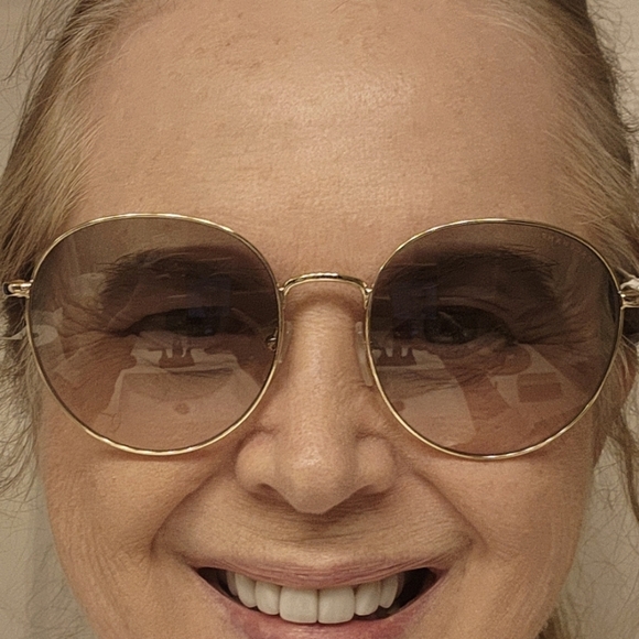 Salvatore Ferragamo Gold and Brown Sunglasses - Picture 1 of 4